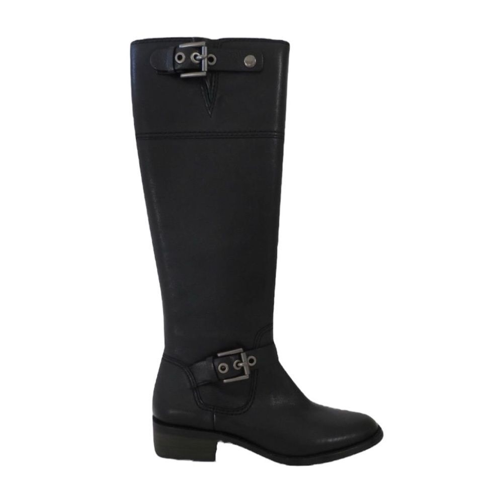 Coach Womens Jacinda Tall Knee-High Black Leather Riding Equestrian Grunge Boots